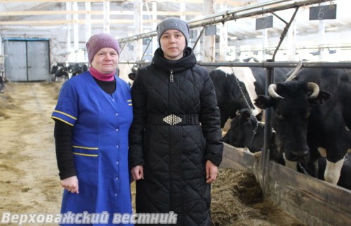 Фаина Некрасова (слева) с Ириной Астафьевой, ветеринаром СПК колхоз "Н-Кулое"