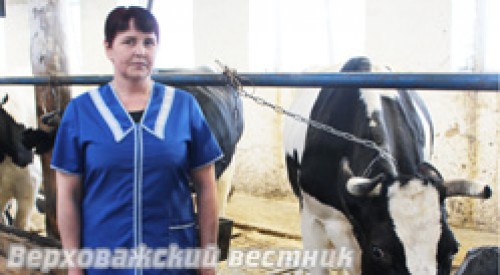 Светлана Юрьевна Головкина, оператор машинного доения Урусовской фермы  колхоза "Н-Кулое"